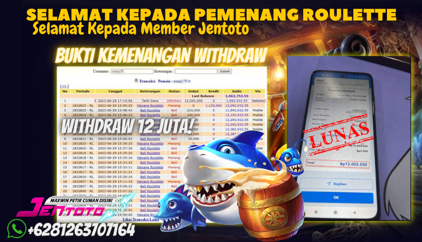 Bukti JP Casino Jentoto - Judi Roulette Online