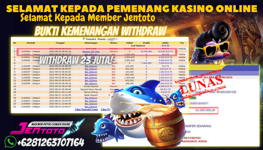 Bukti JP Live Casino - 24D Spin